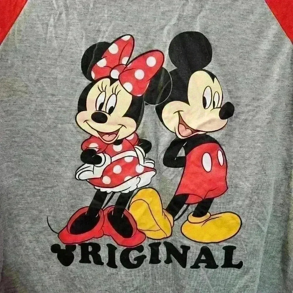 Disney Mickey and Minnie Mouse Baseball Tee, Size M - Picture 3 of 5